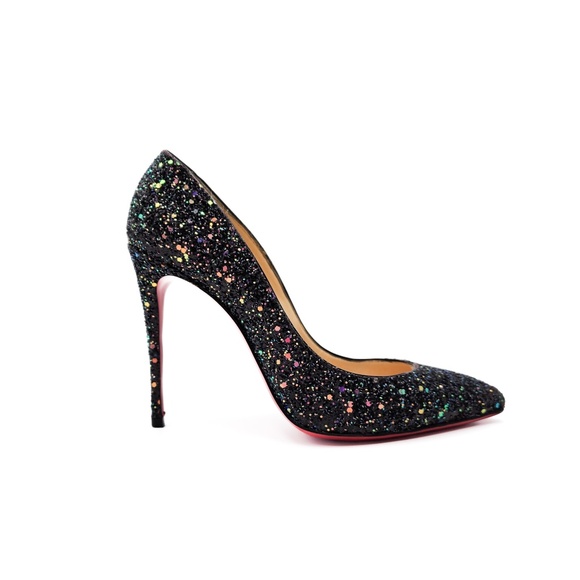 Christian Louboutin Black Glitter Heels - Picture 1 of 9